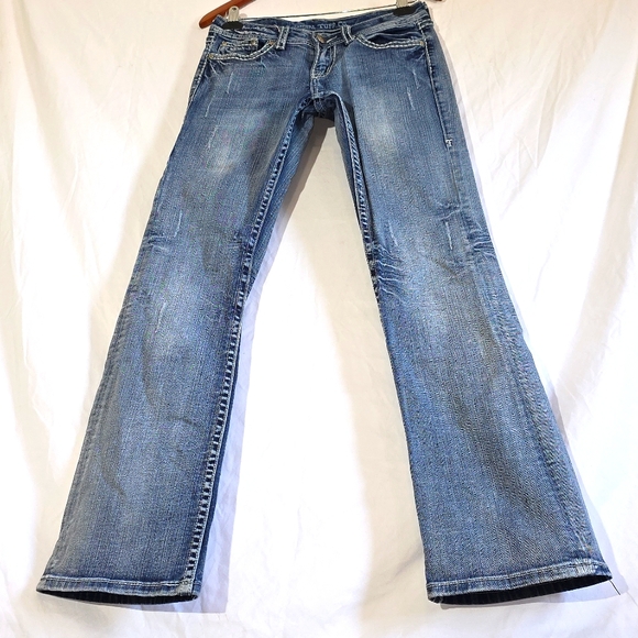 Cowgirl Tuff Jazzy 2 Blue Boot Cut Jean Embellished Pocket Cowgirl Western Rodeo - Picture 6 of 11